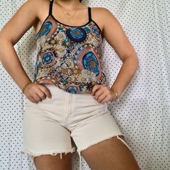 Flowy Cropped paisley Tank - Picture 1 of 9
